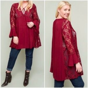 SALE‼️ cynthia // bell sleeve lace open front top